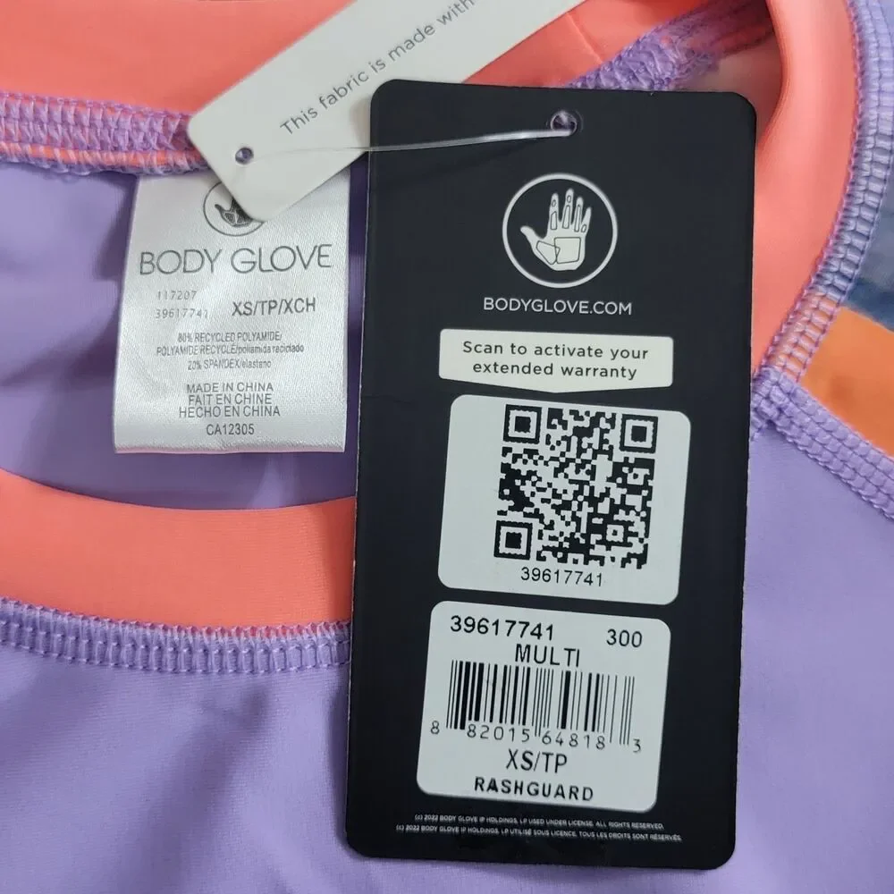 Body Glove Rashguard Womens XS Lilac Multicolor Long Sleeve UPF 50 Swim Shirt - Picture 9 of 11
